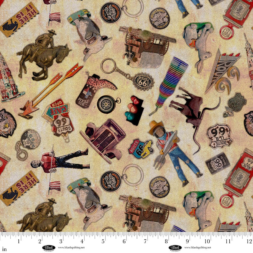 Historic Highway - Icons fromRoute 66 - Tan - key chains, patches, etc