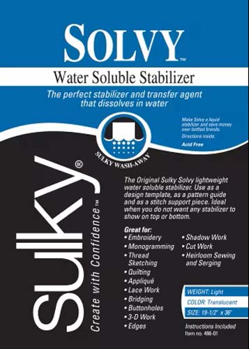 Solvy Wter Soluble Stabilizer-Light weight 19.5 x 36