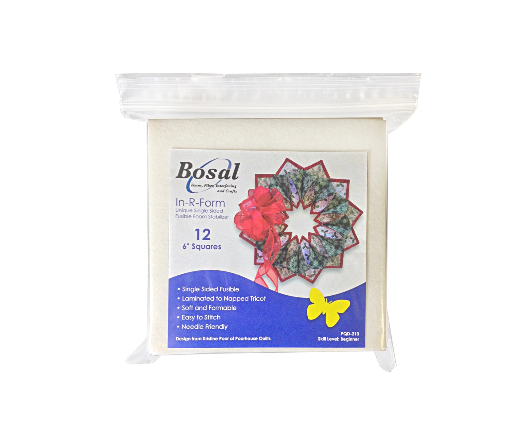 Bosal In-R-Form - foam stabilizer - 12 6" squares for Fold'n Stitch Wreath