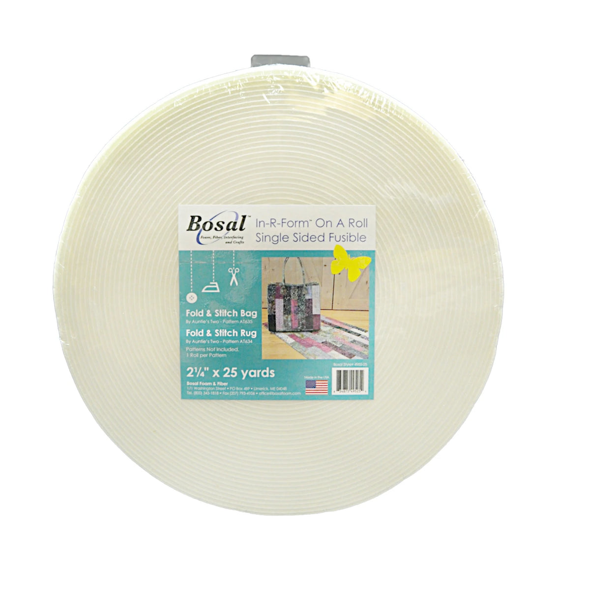 Bosal On A Roll Single Sided Fusible Foam -2.25"x25 yds - White In-R-Form