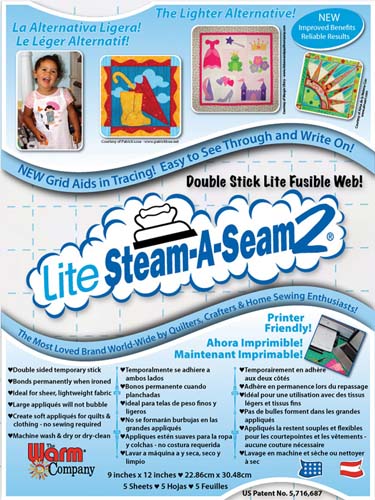 Lite Steam-A-Seam 2 -  9 x 12 - 5 sheets - 5417