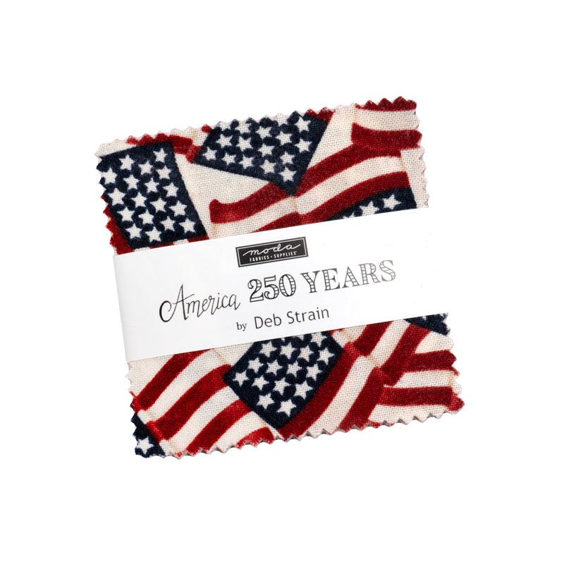 America 250 years Mini Charm - 42 assorted pieces - 2.5 x 2.5  by Deb Strain
