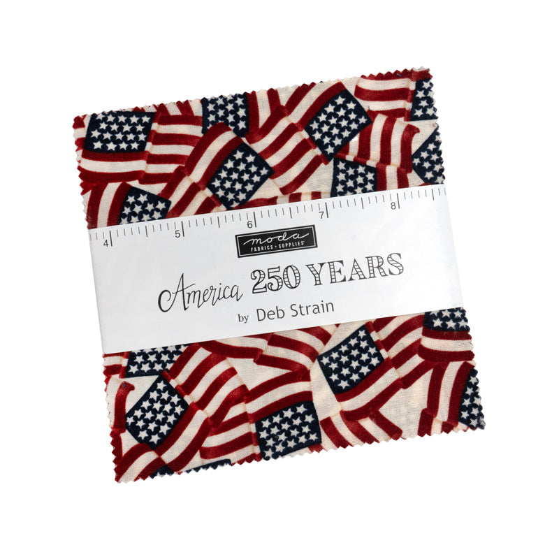 America 250 years Charm Pack - 42 assorted pieces - 5 x 5  by Deb Strain