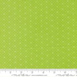Eyelet - Leaf - cream dots on green