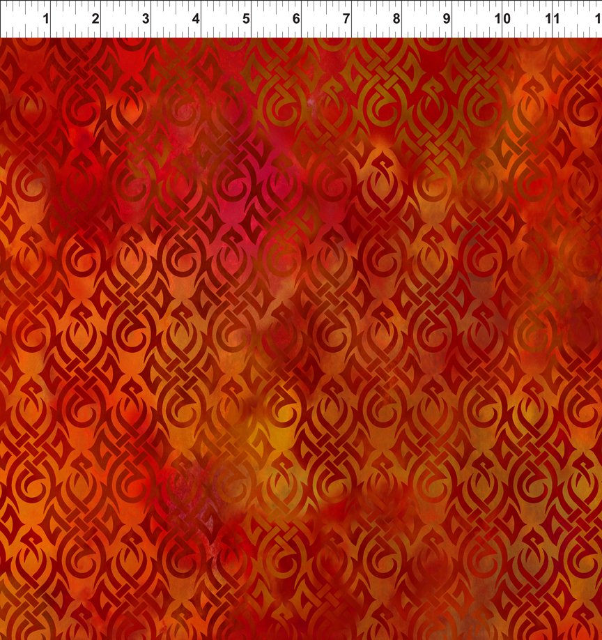 Dragons-Red-Celtic Design Overlaying Flame Backgrounde