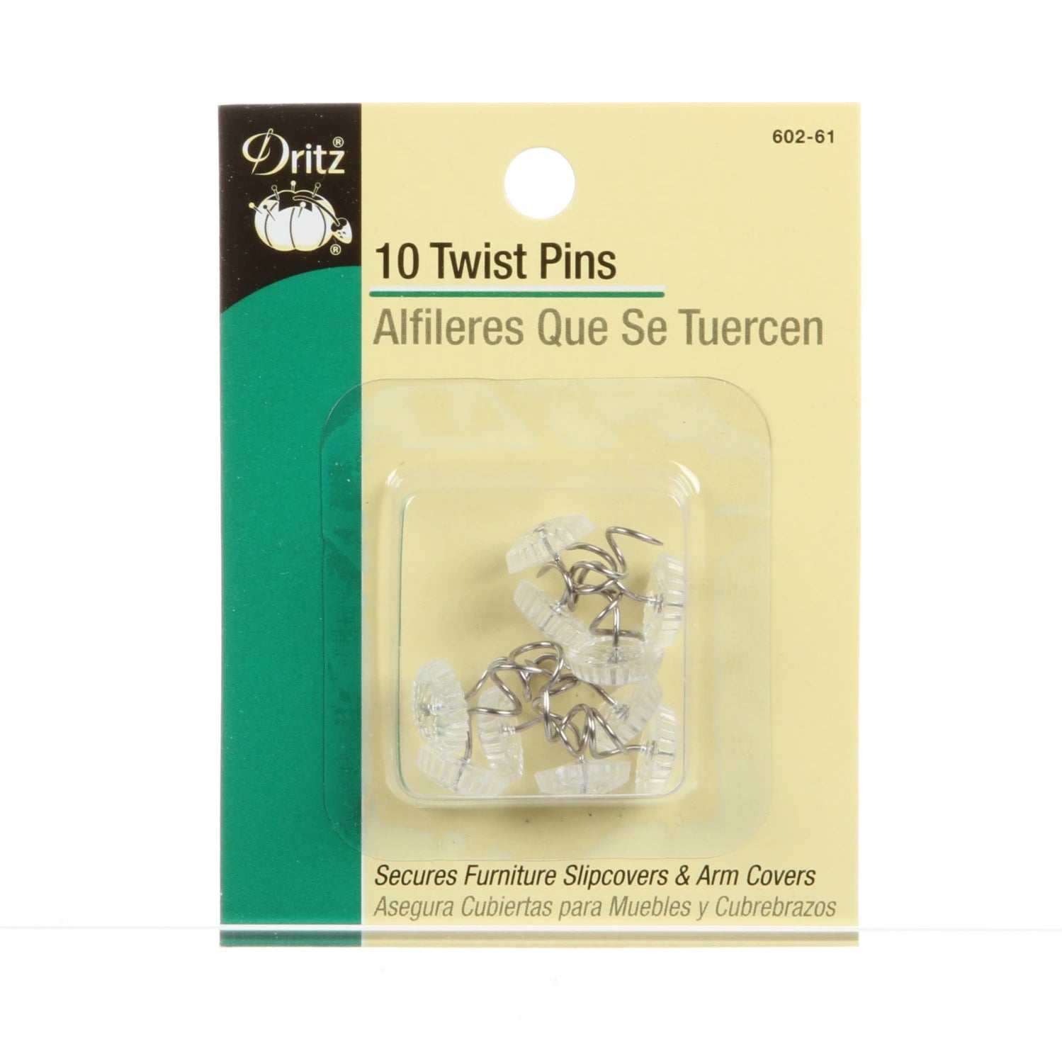 Twist Pins - Clear Heads - 10ct