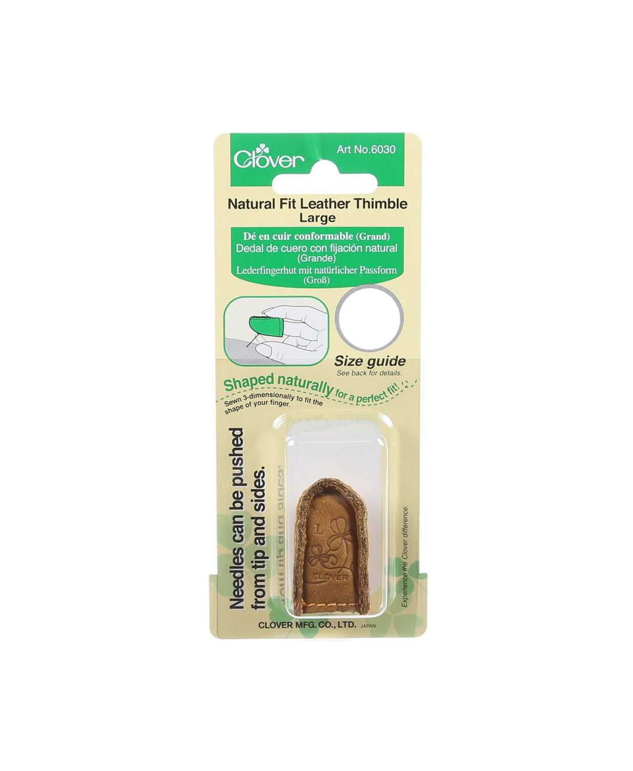 Clover - Natural Fit Leather Thimble - Large