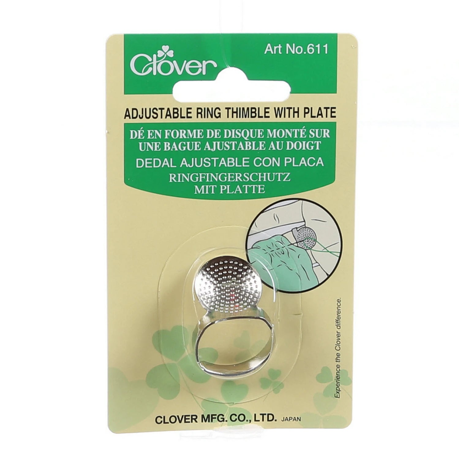 Adjustable Ring Thimble with Metal Plate-Clover - 611