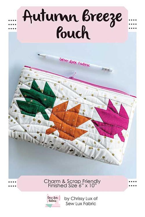 Autumn Breeze Pouch - 6x10  by Chrissy Lux of Sew Lux Fabric