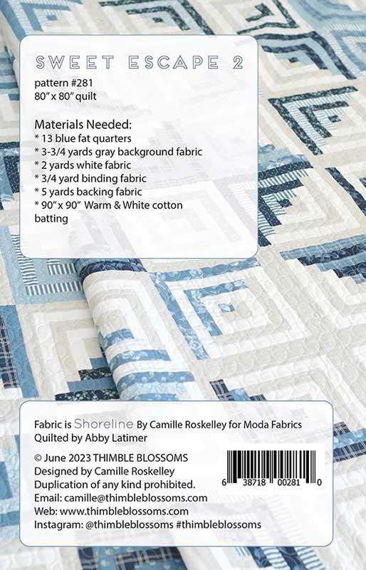 Sweet Escape 2 - 80x80 Log Cabin Blocks - Thimble Blossoms - fat quarter