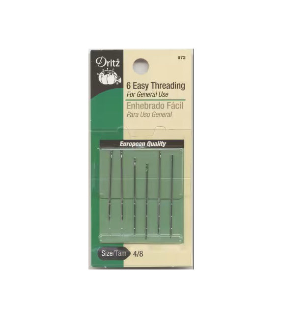Dritz Easy Threading Needles -4/8 6per package