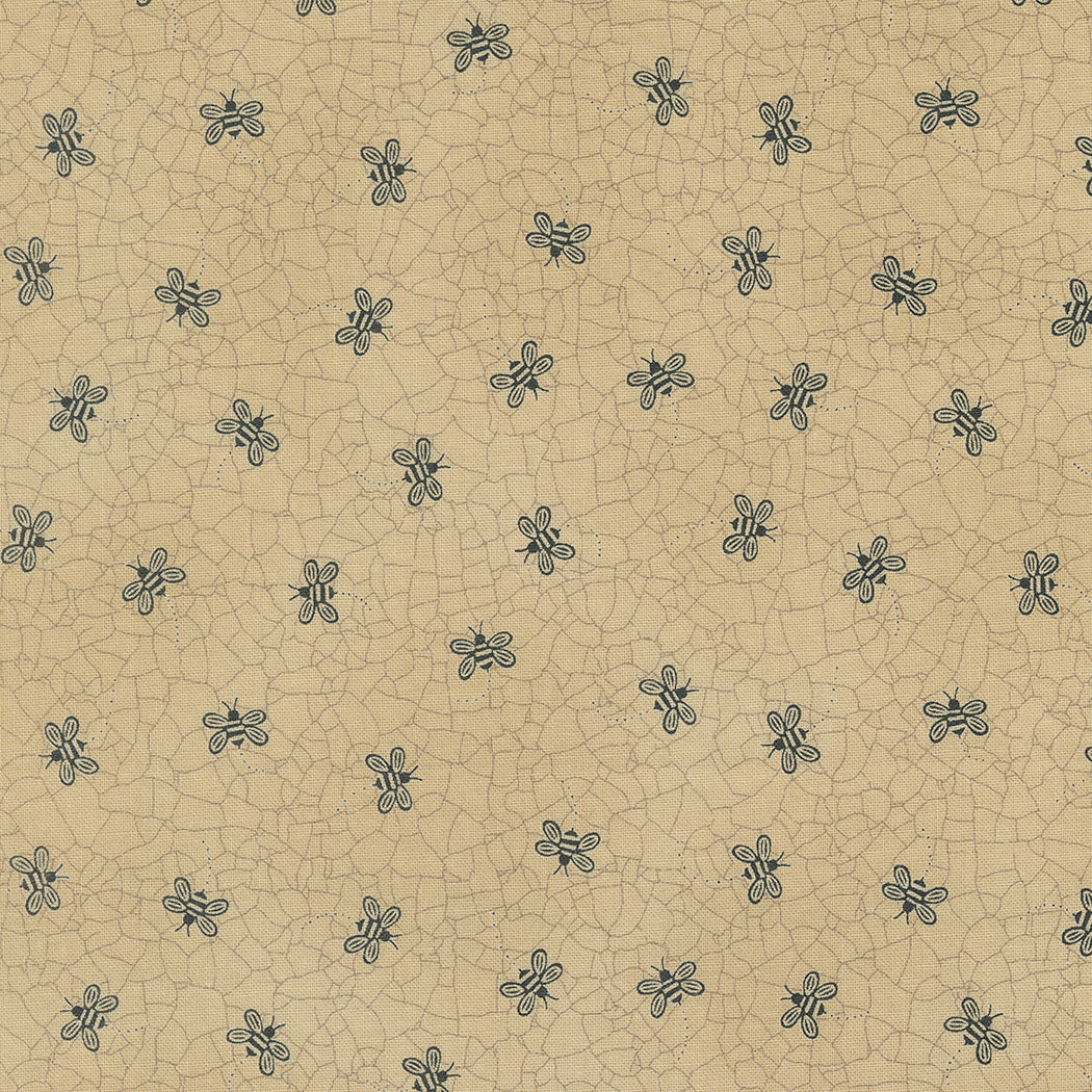 Bloom and Grow - Bee toss - Tan - tossed bees on tan crackle by Kathy Schmitz