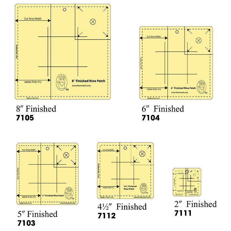 Other 5 nine patch ruler set,2", 4.5", 5", 6" & 8" rulers by Marti Michell