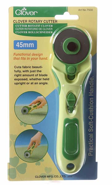 Clover Rotary Cutter 45mm-Green with soft-cushion handle