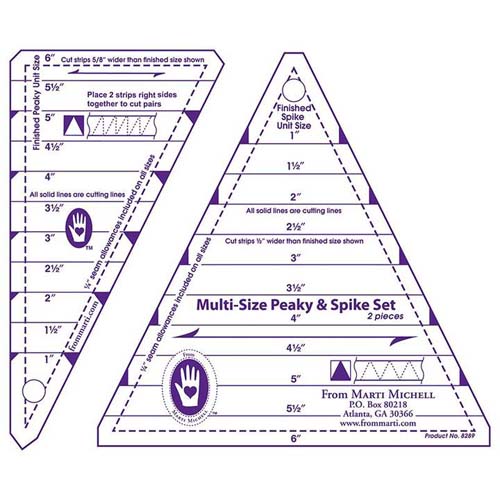Marti Michell Multi-size Peaky & Spike Templates 1" to 6" 8289