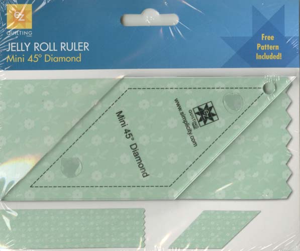 Jelly Roll Ruler Mini 45 degree Diamond -Use With 2-1/2 in. Strips from EZ