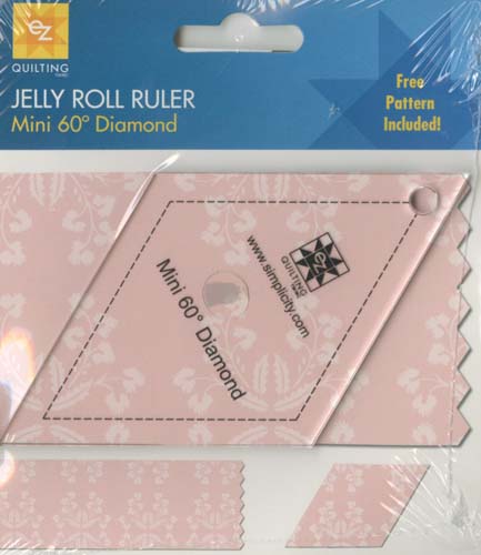 Jelly Roll Ruler Mini 60 degree diamond -Use With 2-1/2 in. Strips from EZ