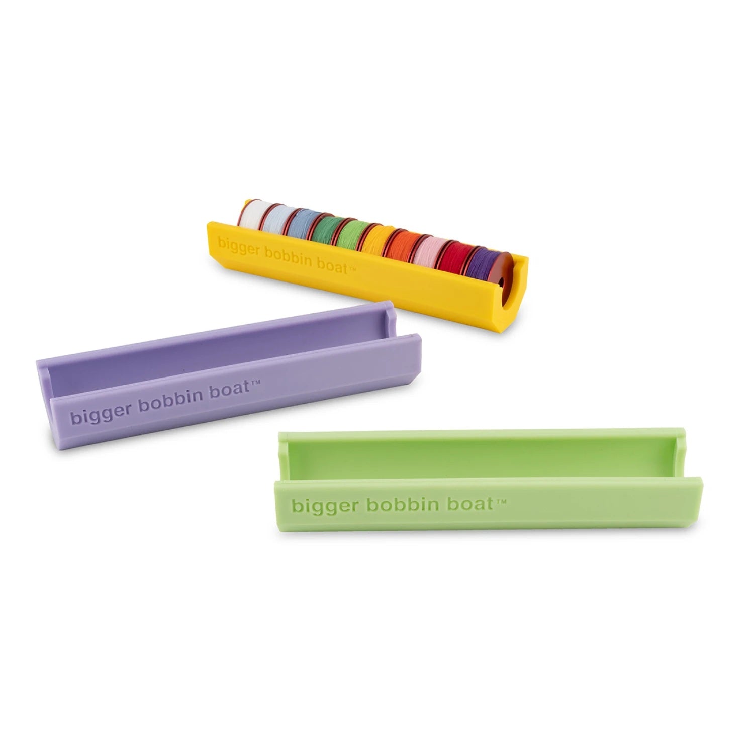 Dritz - Bigger Bobbin Boat - M size bobbin organizer - holds ten bobbins -