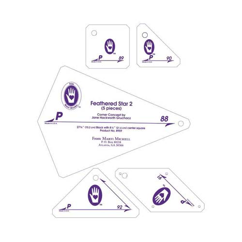 Marti Michell perfect patchwrk templates set P Feathered Star set 8959