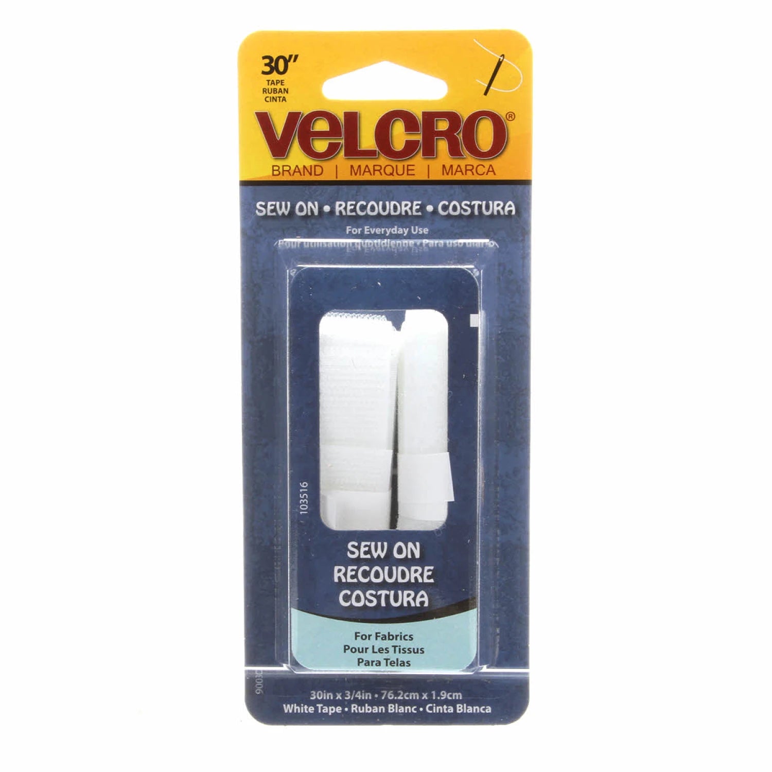 Sew-On Velcro - White 3/4" - 30 inches by 3/4 inch