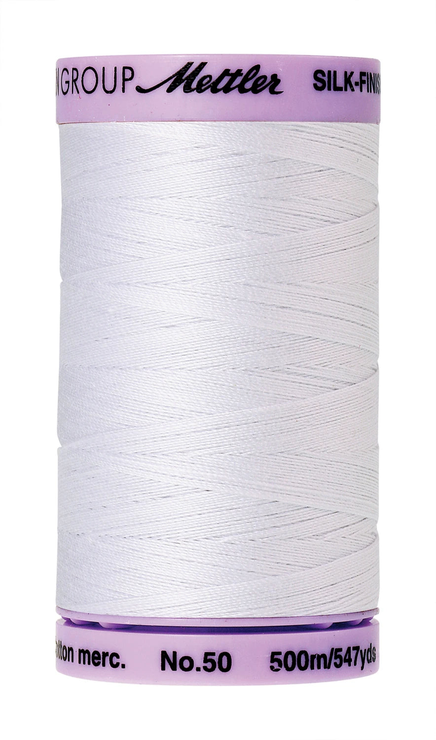 Mettler 547 yds. 50 wt. 100% cotton thread w/ silk finish - 9104 2000 White