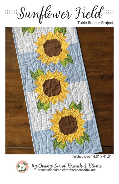 Sunflower Field Table Runner - 14 x 41 by Chrissy Lux of Branch & Blume