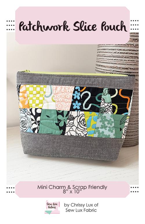 Patchwork Slice Pouch -8 x 10 by Chrissy Lux of Sew Lux Fabric