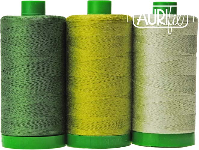 Aurifil Color Builder - Sea Turtle - 40 wt. - 3 spools - Green