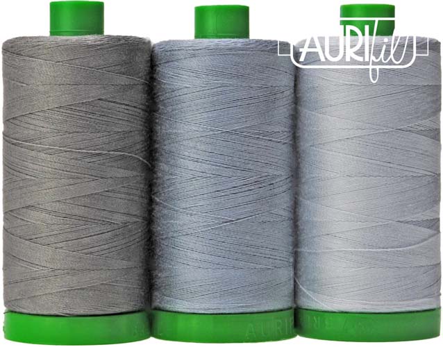 Aurifil Color Builder - Sumatran Elephant - 40 wt. - 3 spools - Gray