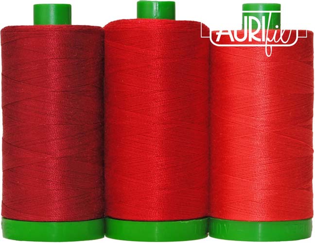 Aurifil Color Builder - Red Panda - 40 wt. - 3 spools - Red