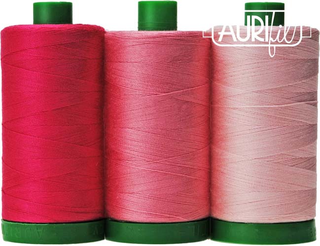 Aurifil Color Builder - Pink Land Iguana - 40 wt. - 3 spools - Pink