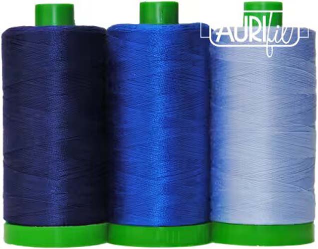 Aurifil Color Builder - Whale Shark - 40 wt. - 3 spools - Blue
