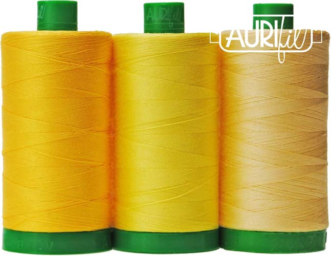 Aurifil Color Builder -African Wild dog- 40 wt. - 3 spools - yellow