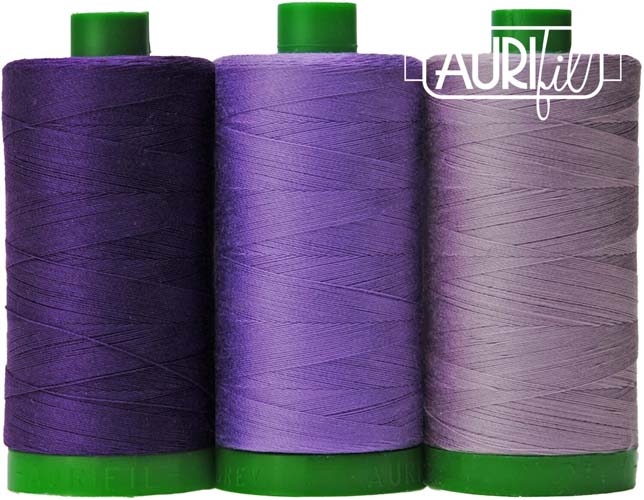 Aurifil Color Builder - Cross River Gorilla - 40 wt. - 3 spools - purple