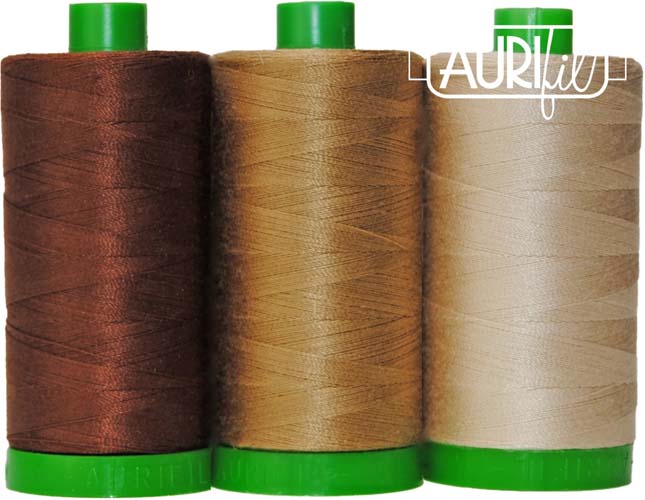 Aurifil Color Builder - Pangolin - Dark, Med., light Brown 40wt.
