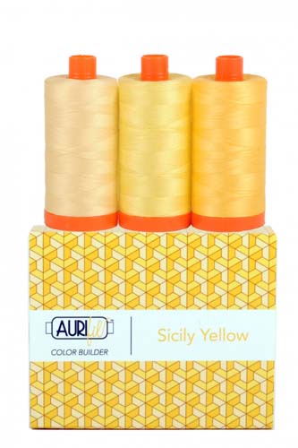 Aurifil Color Builder - Sicily Yellow - 50 wt. - 3 spools