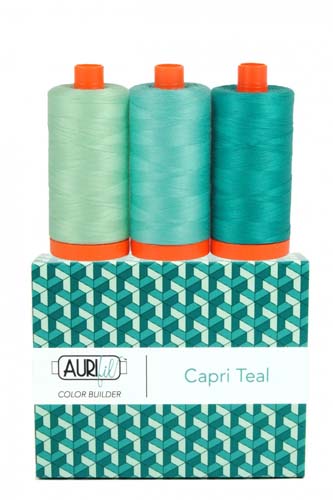 Aurifil Color Builder - Capri Teal - 50 wt. - 3 spools