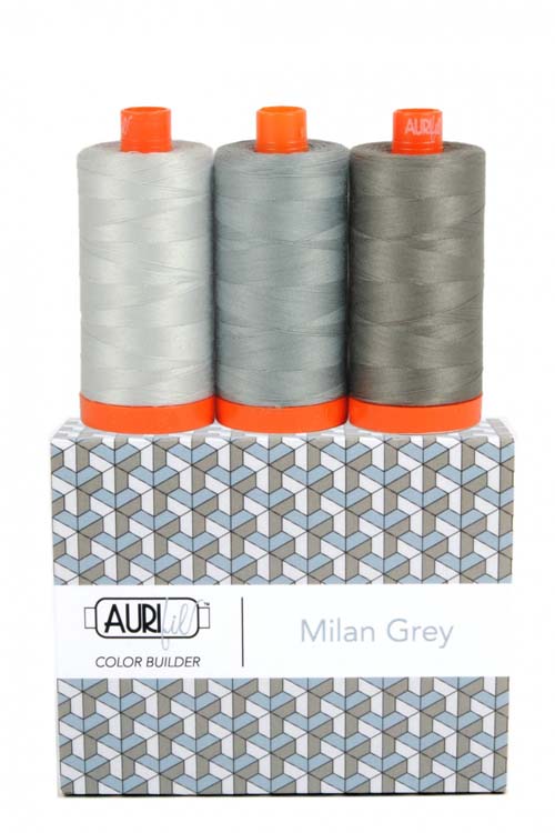 Aurifil Color Builder - Milan Grey - 50 wt. - 3 spools