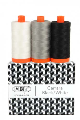 Aurifil Color Builder - Carrara Black/White - 50 wt. - 3 spools