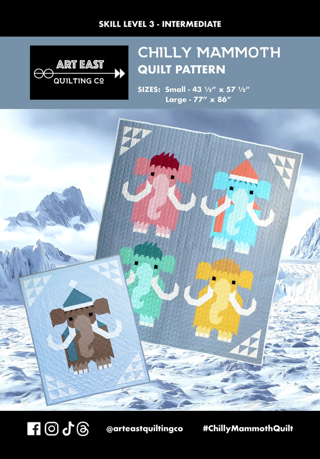 Chilly Mammoth - crib and twin size quilt pattern by Art East Quilting Co.