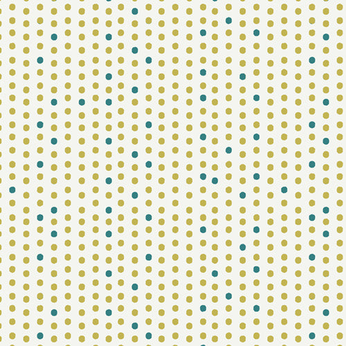Oh, Meow - Paw-some Day - Dots - olive green & teal dots on white