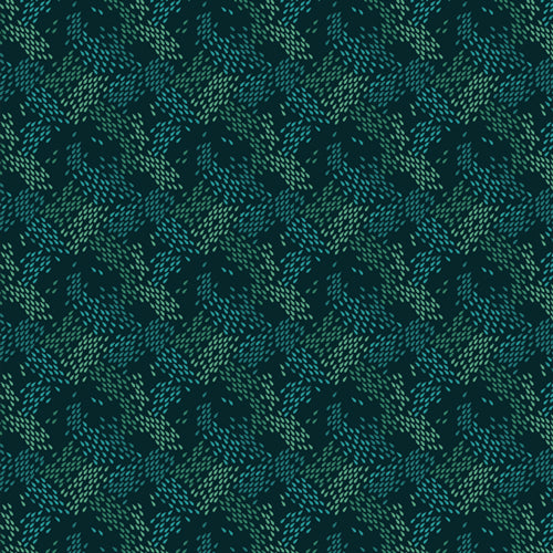 Rain or Shine - Night Monsoon - Teal - green & teal raindrop geometric