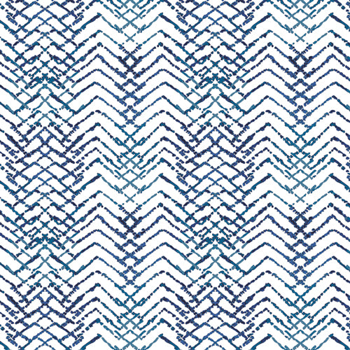 Aquarelle - Tachisme Luminous- Geometric chevron navy on white