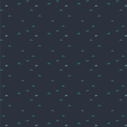 Flight Path - Breezeflight - Navy - teal green & blue ditsy on navy