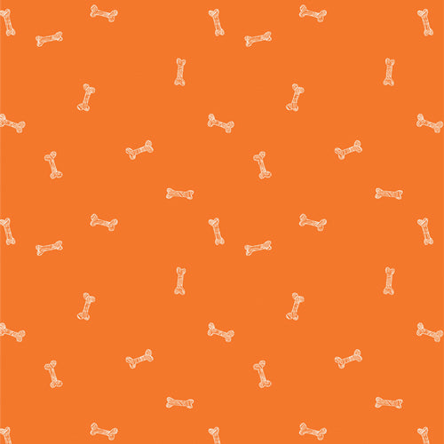 Oh, Woof! - Breakfast Hour - Orange - white bones on orange