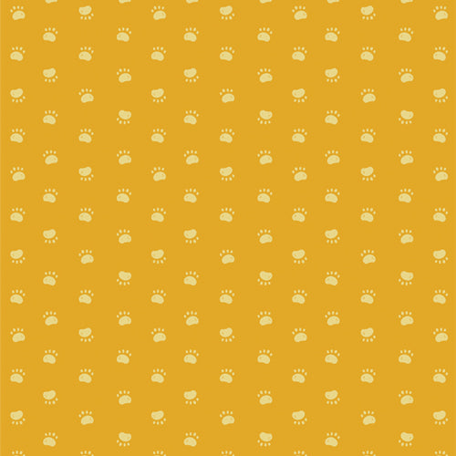 Oh, Woof! - Pawsome Walk - Gold -  yellow paw prints on gold