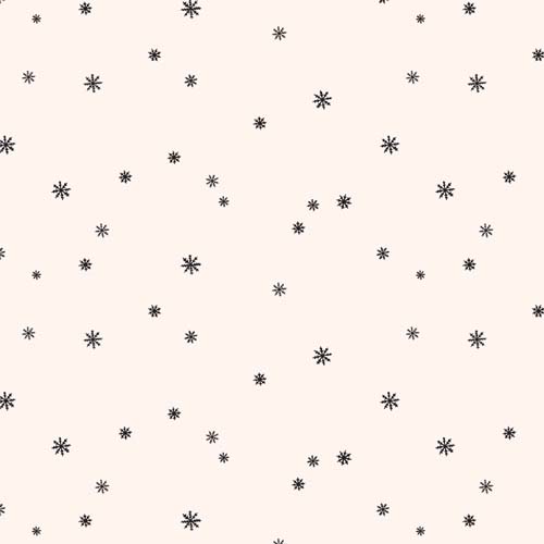 Arctic Tale - Chasing Snowflakes - tiny black snowflakes on cream