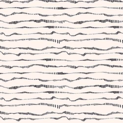 Arctic Tale - Sea Currents - Stripe - black sea waves stripe on cream