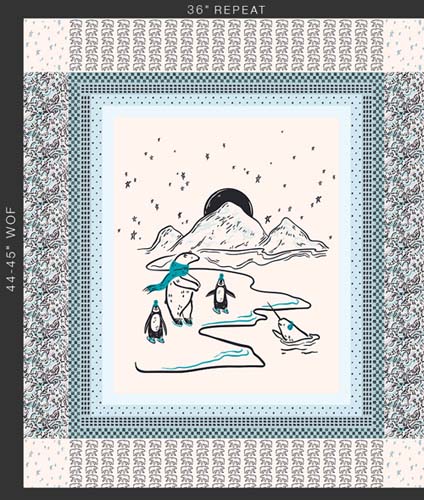 Arctic Tale - Polar Quest PANEL 36in. -  arctic scene w/ polar bears, penguins