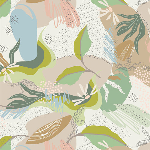 The Cur8tor Botanica - Botanical Breeze - large abstract floral in dusty pastels